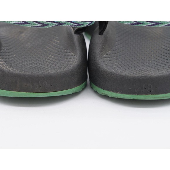 Chaco ZX2 Womens 8 Sandals Strappy Green Toe Ring Sport Slingback Vibram Sole - Picture 8 of 10